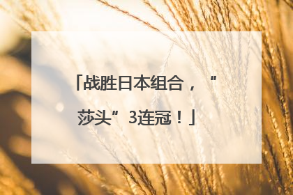 战胜日本组合，“莎头”3连冠！