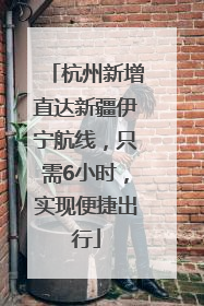 杭州新增直达新疆伊宁航线，只需6小时，实现便捷出行