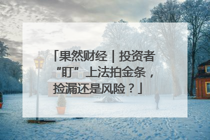 果然财经｜投资者“盯”上法拍金条，捡漏还是风险？