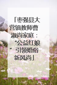 枣强县大营镇教师曹淑尚家庭：“公益红娘”引领婚俗新风尚