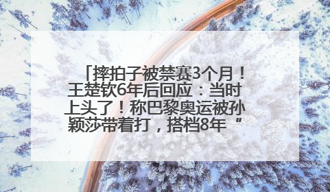摔拍子被禁赛3个月！王楚钦6年后回应：当时上头了！称巴黎奥运被孙颖莎带着打，搭档8年“一个眼神就能懂”