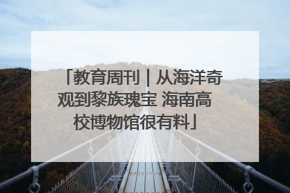 教育周刊｜从海洋奇观到黎族瑰宝 海南高校博物馆很有料