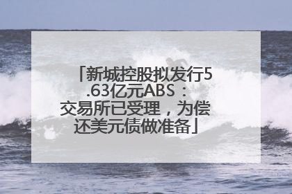 新城控股拟发行5.63亿元ABS：交易所已受理，为偿还美元债做准备