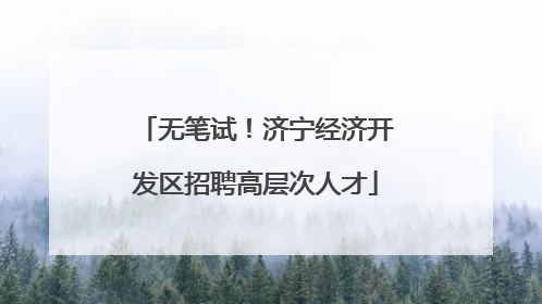 无笔试！济宁经济开发区招聘高层次人才