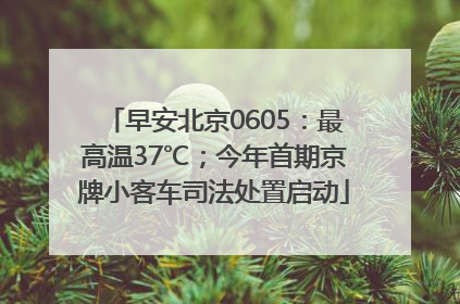 早安北京0605：最高温37℃；今年首期京牌小客车司法处置启动