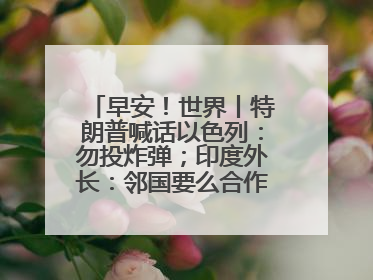早安！世界丨特朗普喊话以色列：勿投炸弹；印度外长：邻国要么合作要么付出代价