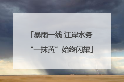 暴雨一线 江岸水务“一抹黄”始终闪耀