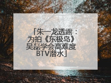 朱一龙透露：为拍《东极岛》吴磊学会高难度BTV潜水