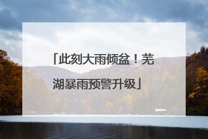 此刻大雨倾盆！芜湖暴雨预警升级