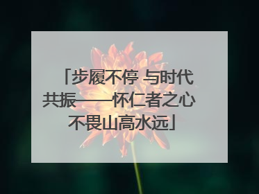 步履不停 与时代共振——怀仁者之心 不畏山高水远