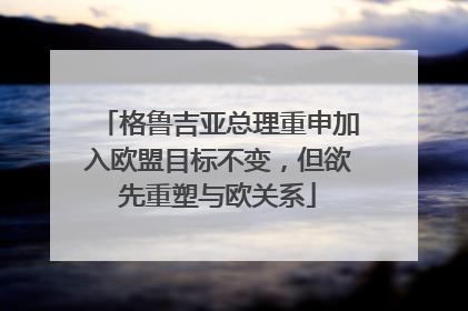 格鲁吉亚总理重申加入欧盟目标不变，但欲先重塑与欧关系