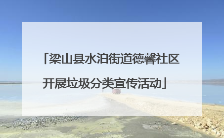 梁山县水泊街道德馨社区开展垃圾分类宣传活动