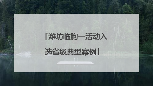 潍坊临朐一活动入选省级典型案例