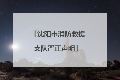 沈阳市消防救援支队严正声明