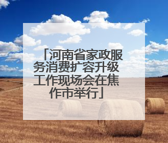 河南省家政服务消费扩容升级工作现场会在焦作市举行