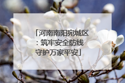 河南南阳宛城区：筑牢安全防线 守护万家平安