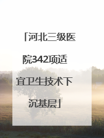 河北三级医院342项适宜卫生技术下沉基层