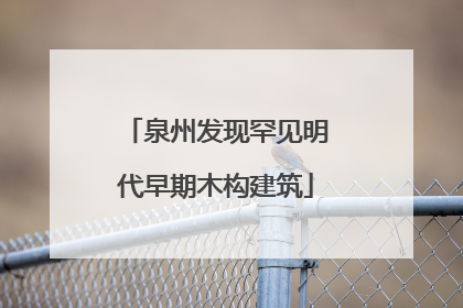 泉州发现罕见明代早期木构建筑