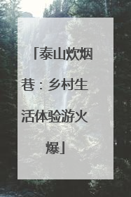 泰山炊烟巷：乡村生活体验游火爆