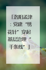 洛阳孟津：党建“绣花针”穿起基层治理“千条线”
