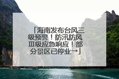 海南发布台风三级预警！防汛防风Ⅲ级应急响应！部分景区已停业→