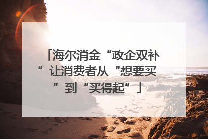 海尔消金“政企双补”让消费者从“想要买”到“买得起”