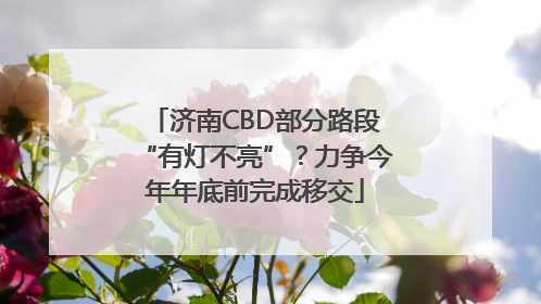 济南CBD部分路段“有灯不亮”？力争今年年底前完成移交