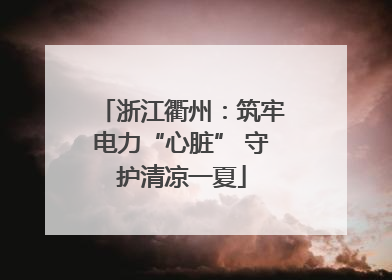 浙江衢州：筑牢电力“心脏” 守护清凉一夏