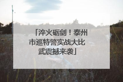 淬火砺剑！泰州市巡特警实战大比武震撼来袭