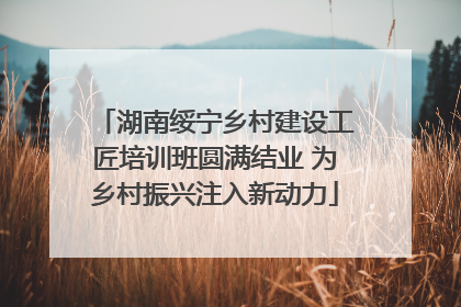 湖南绥宁乡村建设工匠培训班圆满结业 为乡村振兴注入新动力