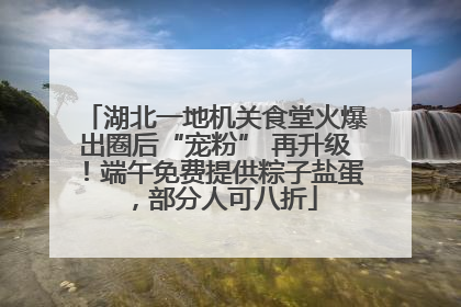 湖北一地机关食堂火爆出圈后“宠粉” 再升级！端午免费提供粽子盐蛋，部分人可八折