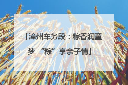 漳州车务段：粽香润童梦 “粽”享亲子情