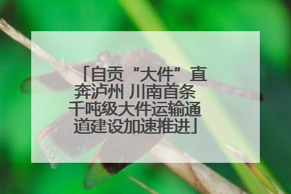 自贡“大件”直奔泸州 川南首条千吨级大件运输通道建设加速推进