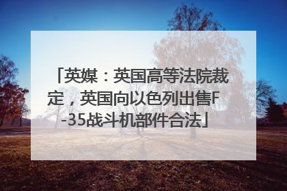 英媒：英国高等法院裁定，英国向以色列出售F-35战斗机部件合法