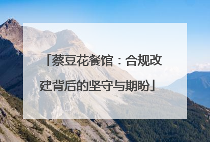 蔡豆花餐馆：合规改建背后的坚守与期盼