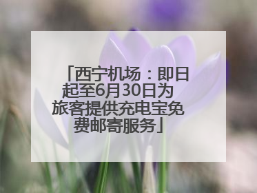 西宁机场：即日起至6月30日为旅客提供充电宝免费邮寄服务