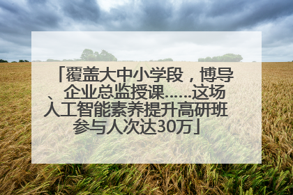 覆盖大中小学段，博导、企业总监授课……这场人工智能素养提升高研班参与人次达30万
