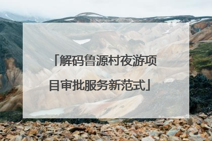 解码鲁源村夜游项目审批服务新范式
