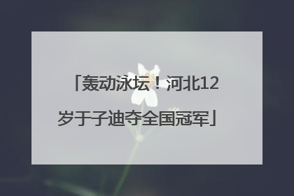 轰动泳坛！河北12岁于子迪夺全国冠军