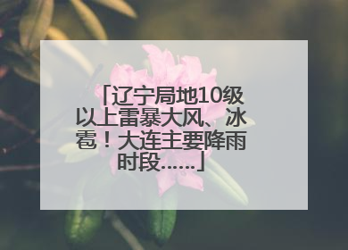 辽宁局地10级以上雷暴大风、冰雹！大连主要降雨时段……