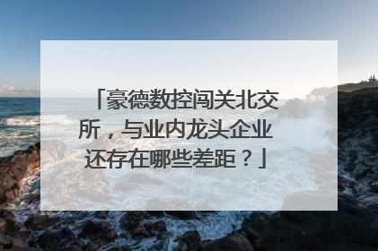 豪德数控闯关北交所，与业内龙头企业还存在哪些差距？