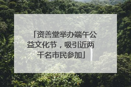 资善堂举办端午公益文化节，吸引近两千名市民参加
