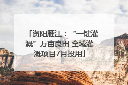 资阳雁江：“一键灌溉”万亩良田 全域灌溉项目7月投用