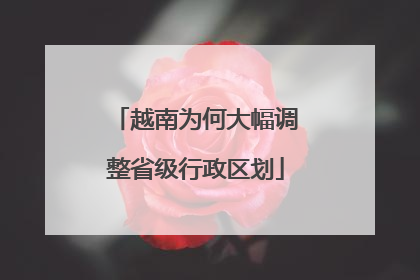 越南为何大幅调整省级行政区划