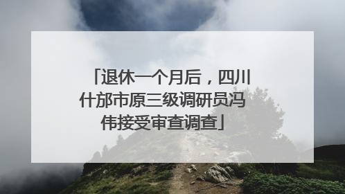 退休一个月后，四川什邡市原三级调研员冯伟接受审查调查