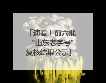速看！前六批“山东老字号”复核结果公示