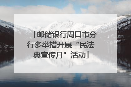 邮储银行周口市分行多举措开展“民法典宣传月”活动