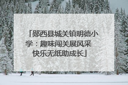 郧西县城关镇明德小学：趣味闯关展风采 快乐无纸助成长