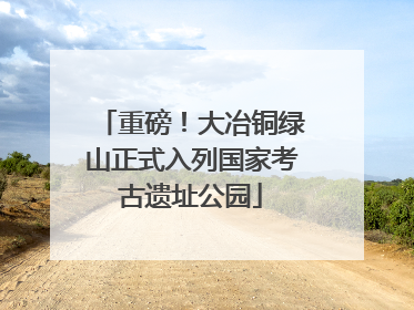 重磅！大冶铜绿山正式入列国家考古遗址公园