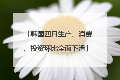 韩国四月生产、消费、投资环比全面下滑